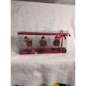 St. Nicholas Square Christmas Gift Set Of 3 Ornament Metal Snowman Frames READ